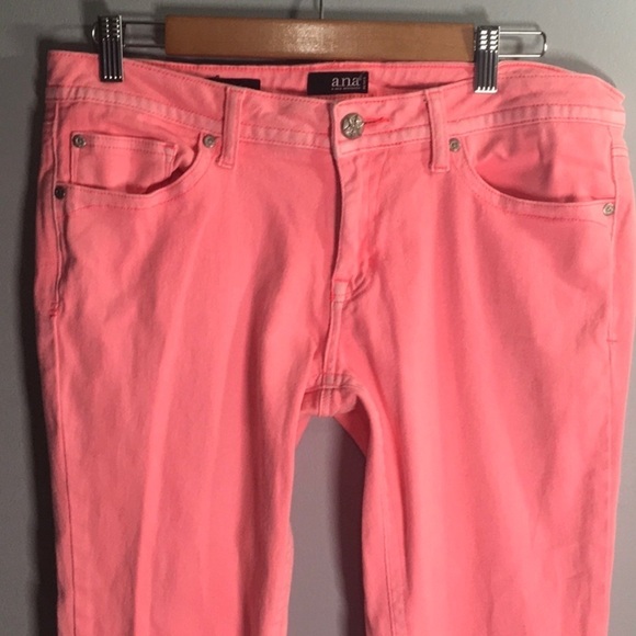 A.n.a jeans women’s size 12P 12 petite fluorescent pink cropped skinny r… - Picture 5 of 11